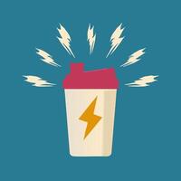 Protein Shake with Lightning vector