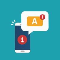 Mobile Phone with Ad Notification vector