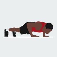Push up Person Silhouette vector