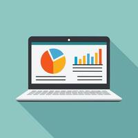Laptop with Analytics Dashboard vector