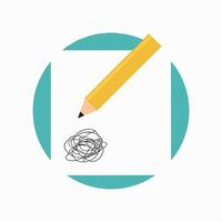 Pencil and Paper with Scribbles vector