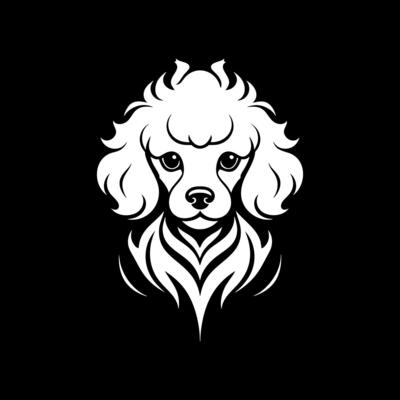 Poodle face face with fire logo concept