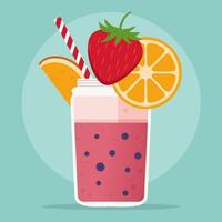 Smoothie with Fruit Topping vector
