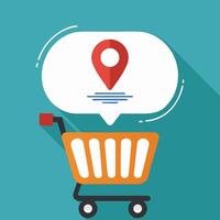 Shopping Cart with Pop-Up Ad vector