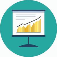 Screen with Statistical Graph vector