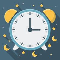 Sleep Clock with Moon and Stars vector