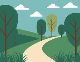 Winding Path in the Woods vector