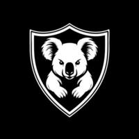 Koala angry in shield vector