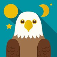 Eagle with Crescent Moon vector