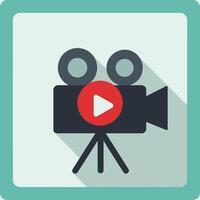 Camera with Play Button vector