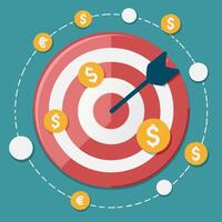 target with financial symbols such as savings vector
