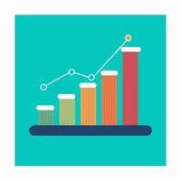 Upward trending graph with data points vector
