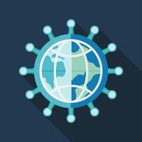 Virus with Globe Global Cyber vector