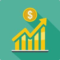 Up chart with dollar sign vector