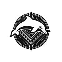Dolphin aztec logo concept vector