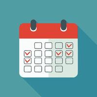 simple calendar with a marked date vector