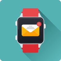smartwatch displaying a message notification vector