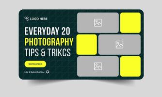 Editable EPS 10 file format, customizable cover banner, wedding photography thumbnail banner design vector