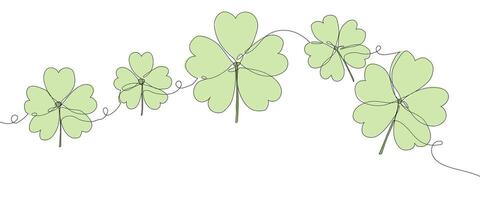 Elegant Line Art Shamrock Arrangement on White Background vector