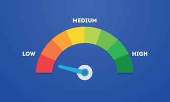 Speedometer Gauge Showing Medium Level vector