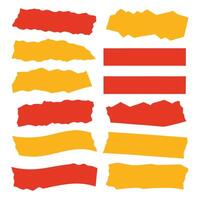 Minimalist Torn Paper Set 16 Jagged Sheets and Strips vector