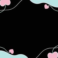 Abstract Background with Black Center and Pastel Wavy Edges vector