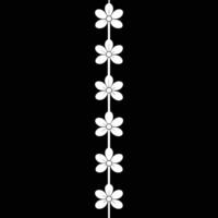 Sophisticated Minimal Flower Sketch Arranged in a Vertical Line vector