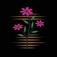 Chic Botanical Sketch Featuring Stylized Floral Elements vector