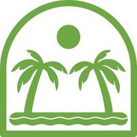 Classic Beachside Island View in Monochrome Style vector