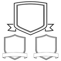 Classic Shield Emblem with Heraldic Elements in Monochrome vector