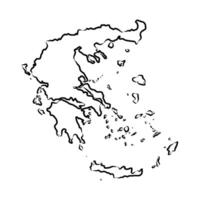 map of the unitary State of Greece drawing vector