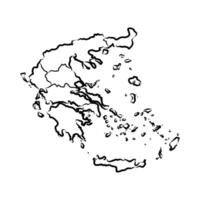 map of the state of Greece sketch vector