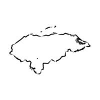 map of the Republic of Honduras hand-drawn vector