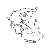 map of the unitary state of Greece sketch vector