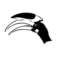 the head of a large rhinoceros bird sketch vector