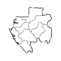 map of the unitary State of Gabon sketch vector