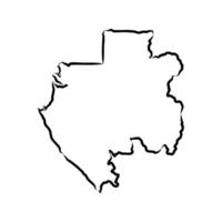 sketch of the map of the state of Gabon vector