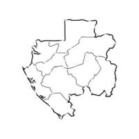 Map of the unitary State of Gabon figure vector