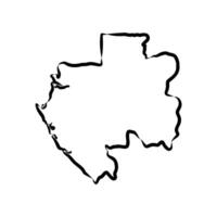 drawing of the map of the State of Gabon vector