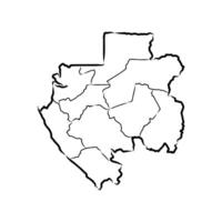 map of the unitary State of Gabon vector