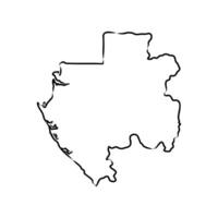 map of the Central African state of Gabon sketch vector
