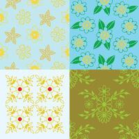 Botanical Line Art Pattern Floral Design vector