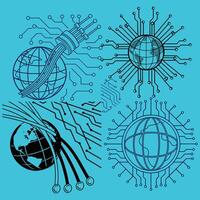 Optical Fibres and Circuit Board Technology vector