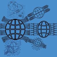 Global Digital Optical Fibres and Circuit Board Technology vector