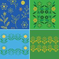 Elegant Line Art Pattern Floral Design vector