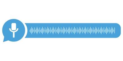 Voice message bubble with a sound wave and microphone symbol, representing a voice recording feature in digital communication platforms vector
