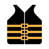 Life vest icon with multiple yellow stripes representing a flotation device for water safety and emergency preparedness vector