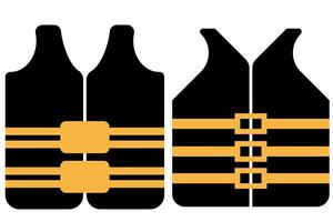 Comparison of two life jacket icons with varying stripe patterns, representing emergency flotation devices for water activities vector