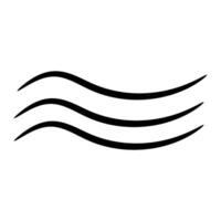 Curved wave icon showing a continuous flow, representing natural fluidity, water, and movement in abstract design vector