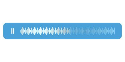 Voice message bubble with sound wave, showing paused playback, representing the action of listening to a voice message in a chat application vector